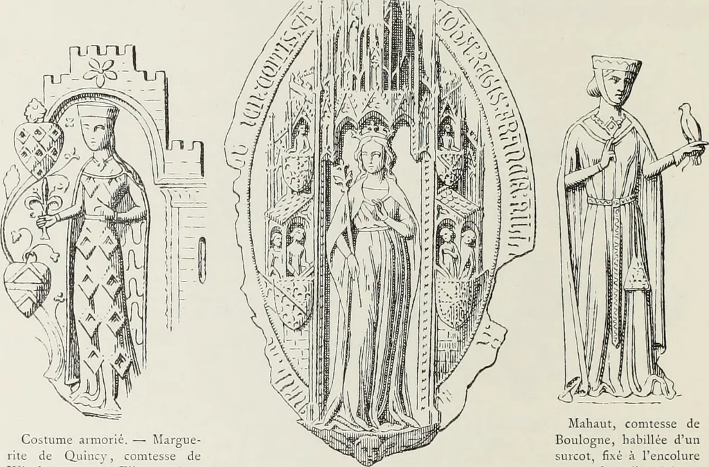 An illustration from Le Costume au Moyen âge d'après les sceaux ..., 1880, leaf 9