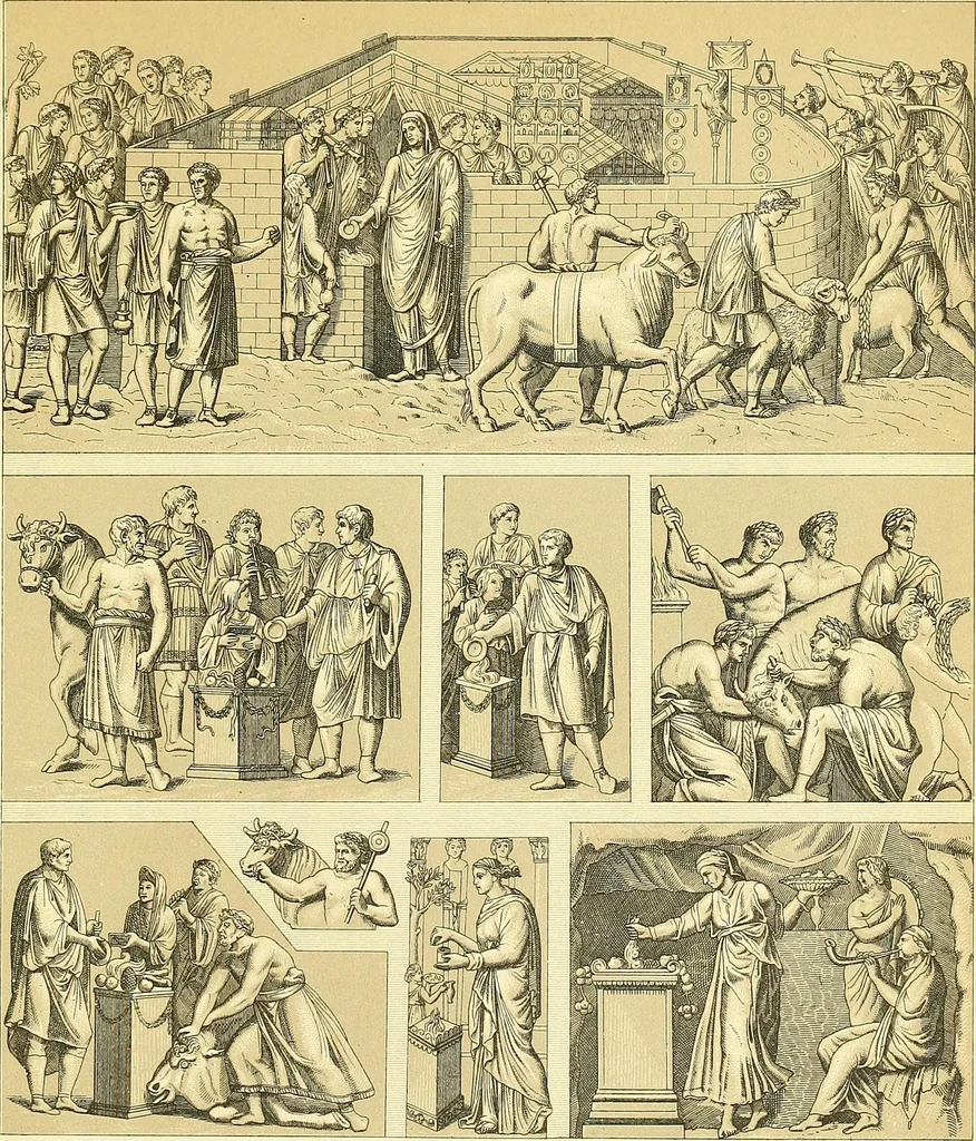 An illustration from Le costume historique. Cinq cents planches, trois cents en couleurs, or et argent, deux cents en camaieu. Types principaux du vêtement et de la parure, rapprochés de ceux de l'intérieur de l'habitation dans tous les temps et chez tous les peuples, avec de nombreux détails sur le mobilier, les armes, les objets usuels, les moyens de transport, etc, 1888, leaf 257
