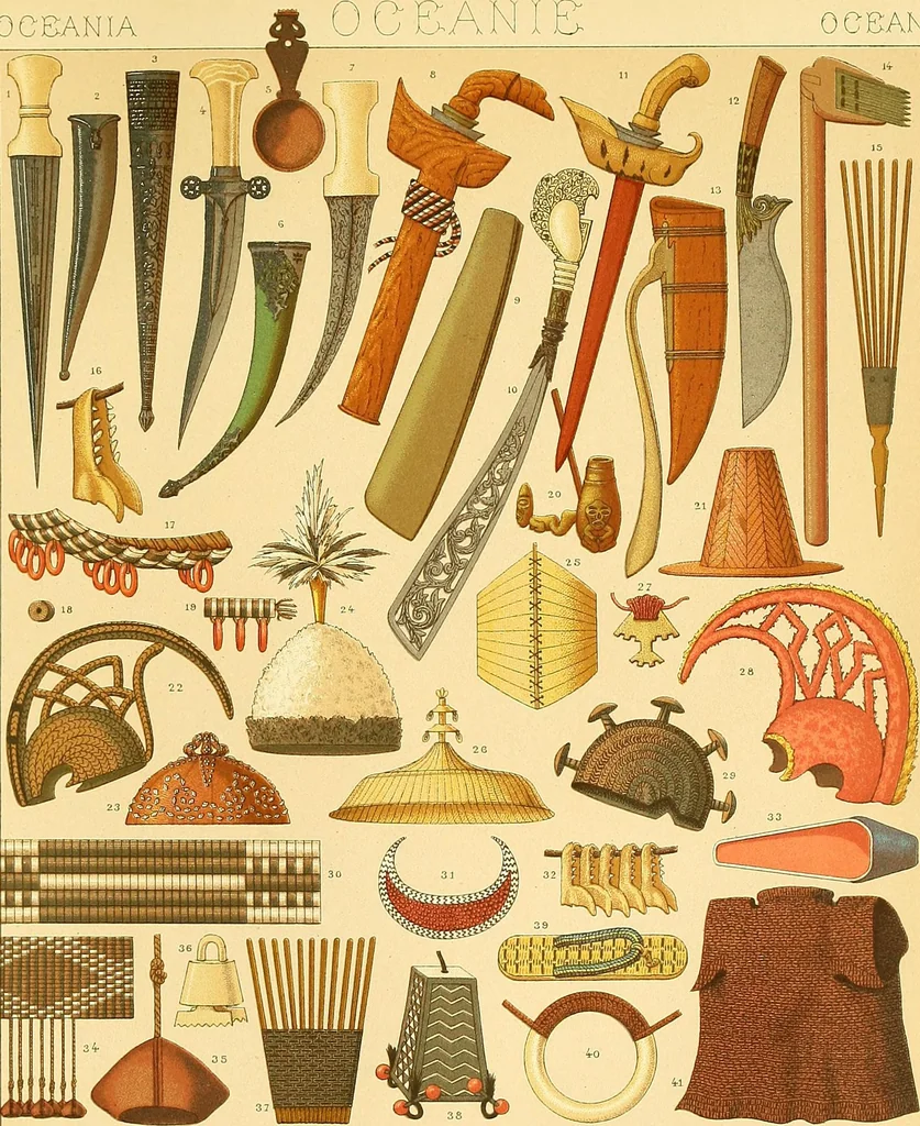 An illustration from Le costume historique. Cinq cents planches, trois cents en couleurs, or et argent, deux cents en camaieu. Types principaux du vêtement et de la parure, rapprochés de ceux de l'intérieur de l'habitation dans tous les temps et chez tous les peuples, avec de nombreux détails sur le mobilier, les armes, les objets usuels, les moyens de transport, etc, 1888, leaf 455