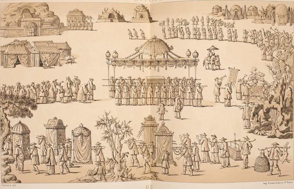 An illustration from Le costume historique. Cinq cents planches, trois cents en couleurs, or et argent, deux cents en camaieu. Types principaux du vêtement et de la parure, rapprochés de ceux de l'intérieur de l'habitation dans tous les temps et chez tous les peuples, avec de nombreux détails sur le mobilier, les armes, les objets usuels, les moyens de transport, etc, 1888, leaf 645