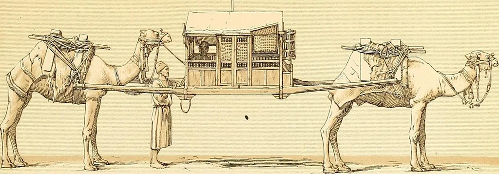 An illustration from Le costume historique. Cinq cents planches, trois cents en couleurs, or et argent, deux cents en camaieu. Types principaux du vêtement et de la parure, rapprochés de ceux de l'intérieur de l'habitation dans tous les temps et chez tous les peuples, avec de nombreux détails sur le mobilier, les armes, les objets usuels, les moyens de transport, etc, 1888, leaf 234
