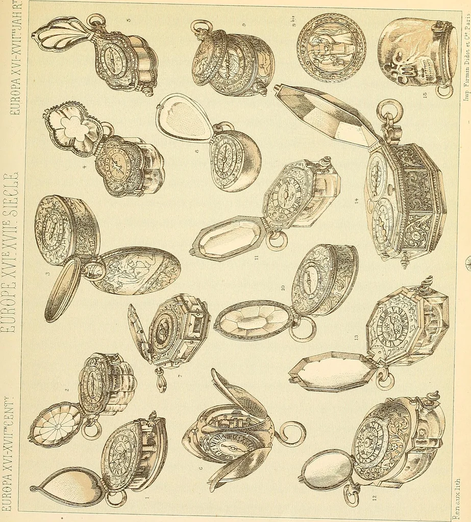 An illustration from Le costume historique. Cinq cents planches, trois cents en couleurs, or et argent, deux cents en camaieu. Types principaux du vêtement et de la parure, rapprochés de ceux de l'intérieur de l'habitation dans tous les temps et chez tous les peuples, avec de nombreux détails sur le mobilier, les armes, les objets usuels, les moyens de transport, etc, 1888, leaf 434