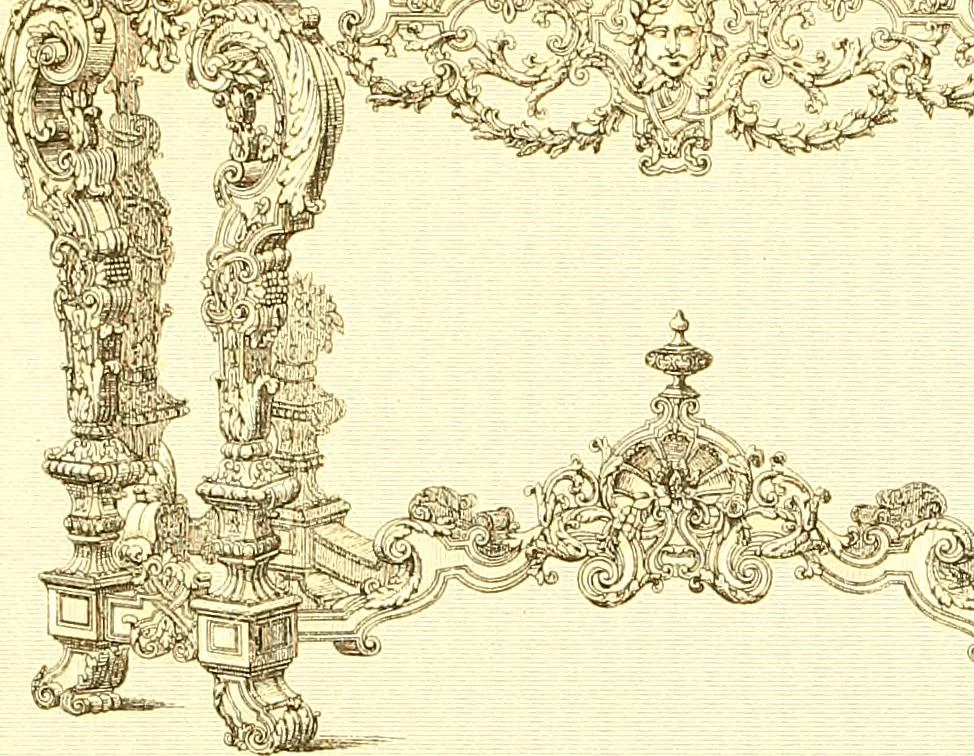 An illustration from Le costume historique. Cinq cents planches, trois cents en couleurs, or et argent, deux cents en camaieu. Types principaux du vêtement et de la parure, rapprochés de ceux de l'intérieur de l'habitation dans tous les temps et chez tous les peuples, avec de nombreux détails sur le mobilier, les armes, les objets usuels, les moyens de transport, etc, 1888, leaf 214