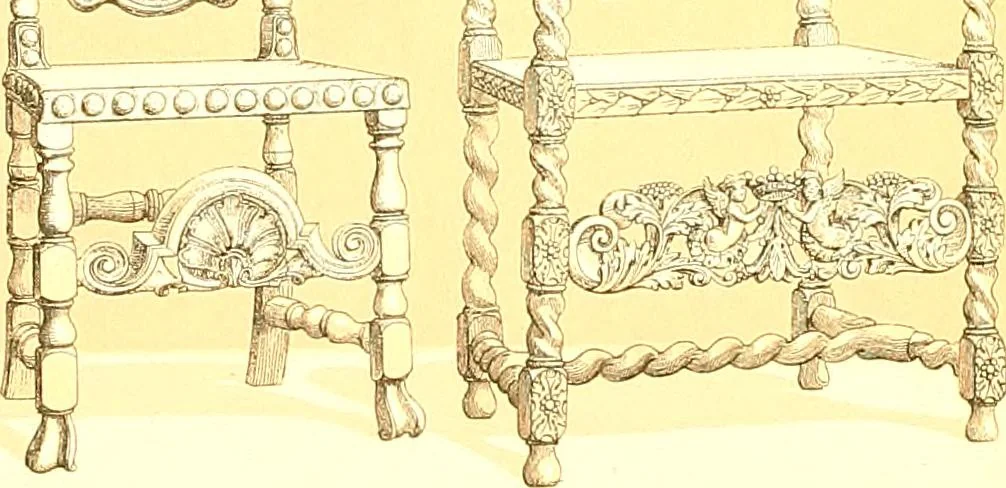 An illustration from Le costume historique. Cinq cents planches, trois cents en couleurs, or et argent, deux cents en camaieu. Types principaux du vêtement et de la parure, rapprochés de ceux de l'intérieur de l'habitation dans tous les temps et chez tous les peuples, avec de nombreux détails sur le mobilier, les armes, les objets usuels, les moyens de transport, etc, 1888, leaf 66