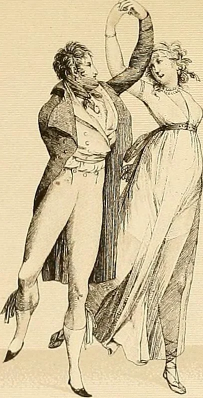 An illustration from Le costume historique. Cinq cents planches, trois cents en couleurs, or et argent, deux cents en camaieu. Types principaux du vêtement et de la parure, rapprochés de ceux de l'intérieur de l'habitation dans tous les temps et chez tous les peuples, avec de nombreux détails sur le mobilier, les armes, les objets usuels, les moyens de transport, etc, 1888, leaf 20
