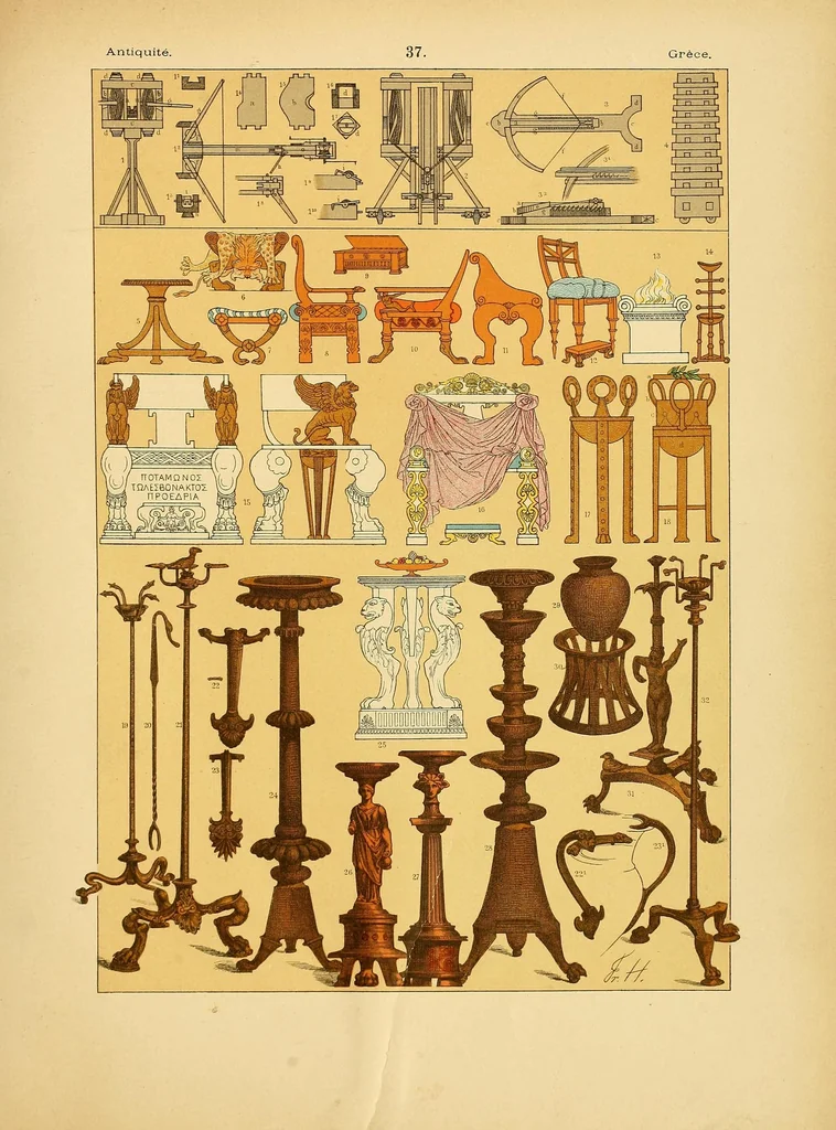 An illustration from Le costume, les armes, les bijoux, la céramique, les ustensiles, outils, objets mobiliers, etc. : chez les peuples anciens et modernes, 1896, leaf 183