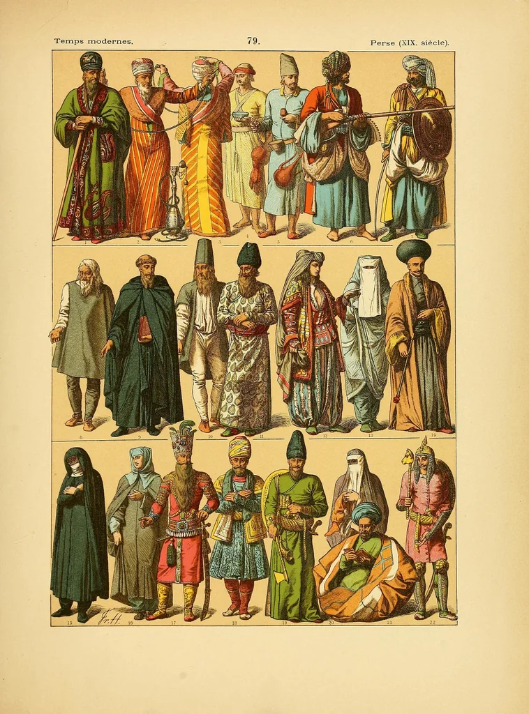 An illustration from Le costume, les armes, les bijoux, la céramique, les ustensiles, outils, objets mobiliers, etc. : chez les peuples anciens et modernes, 1896, leaf 267