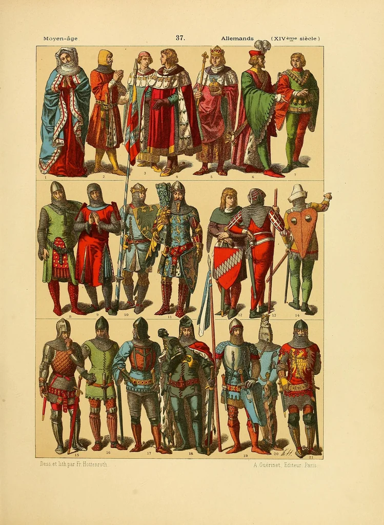 An illustration from Le costume, les armes, les bijoux, la céramique, les ustensiles, outils, objets mobiliers, etc. : chez les peuples anciens et modernes, 1896, leaf 211
