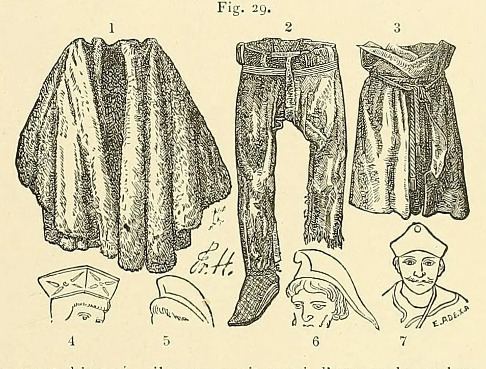 An illustration from Le costume, les armes, les bijoux, la céramique, les ustensiles, outils, objets mobiliers, etc. : chez les peuples anciens et modernes, 1896, leaf 79