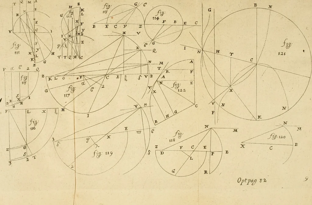 An illustration from Lectiones opticæ & geometricæ : in quibus phænomenon opticorum genuinæ rationes investigantur, ac exponuntur: et generalia curvarum linearum symptomata declarantur, 1674, leaf 116