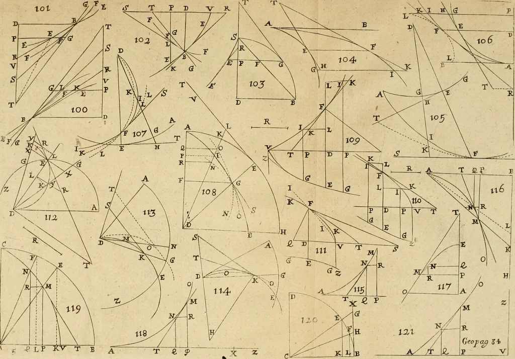 An illustration from Lectiones opticæ & geometricæ : in quibus phænomenon opticorum genuinæ rationes investigantur, ac exponuntur: et generalia curvarum linearum symptomata declarantur, 1674, leaf 268