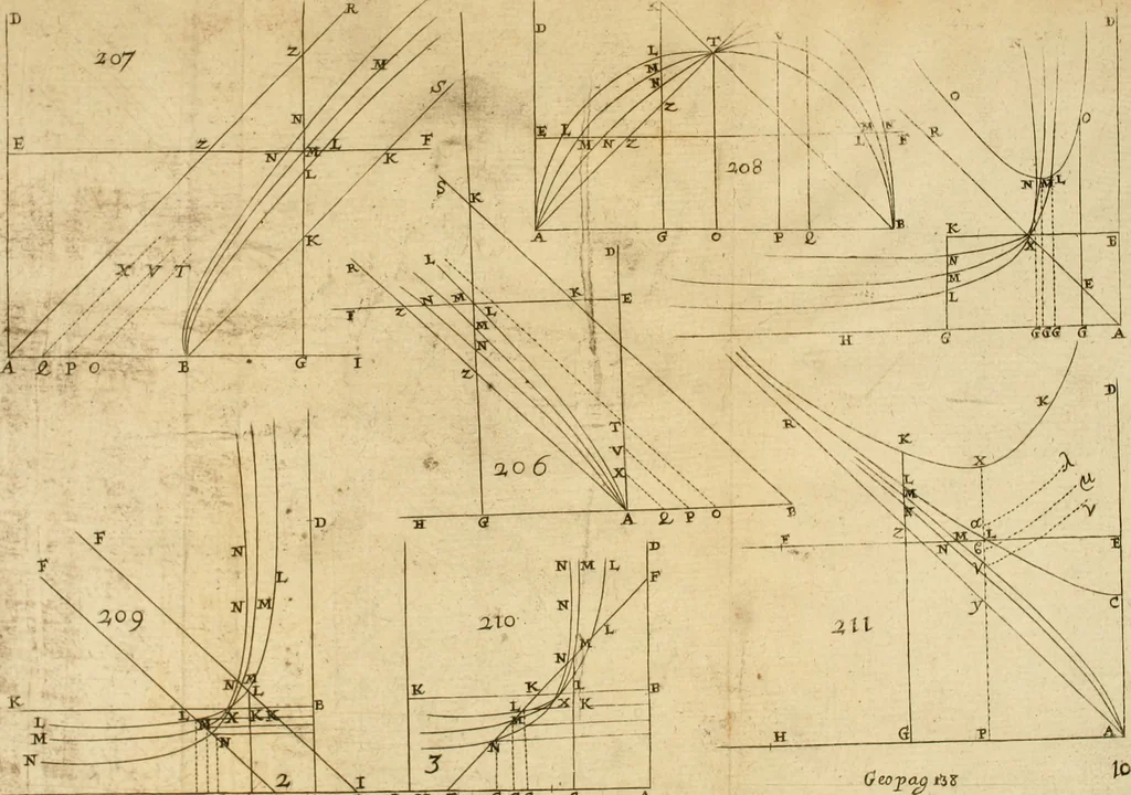 An illustration from Lectiones opticæ & geometricæ : in quibus phænomenon opticorum genuinæ rationes investigantur, ac exponuntur: et generalia curvarum linearum symptomata declarantur, 1674, leaf 336
