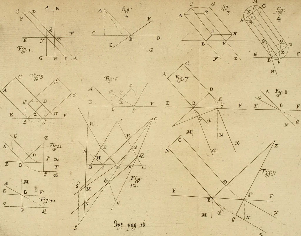 An illustration from Lectiones opticæ & geometricæ : in quibus phænomenon opticorum genuinæ rationes investigantur, ac exponuntur: et generalia curvarum linearum symptomata declarantur, 1674, leaf 34