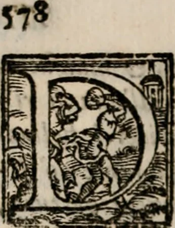 An illustration from Le diece veglie di Bartolomeo Arnigio, de gli ammendati costvmi dell' hvmana vita, nelle quali non sol si tratta di quelle vertù, ch'à uiuer nella luce de gli huomini, & di Dio bisogneuoli sono, 1577, leaf 591