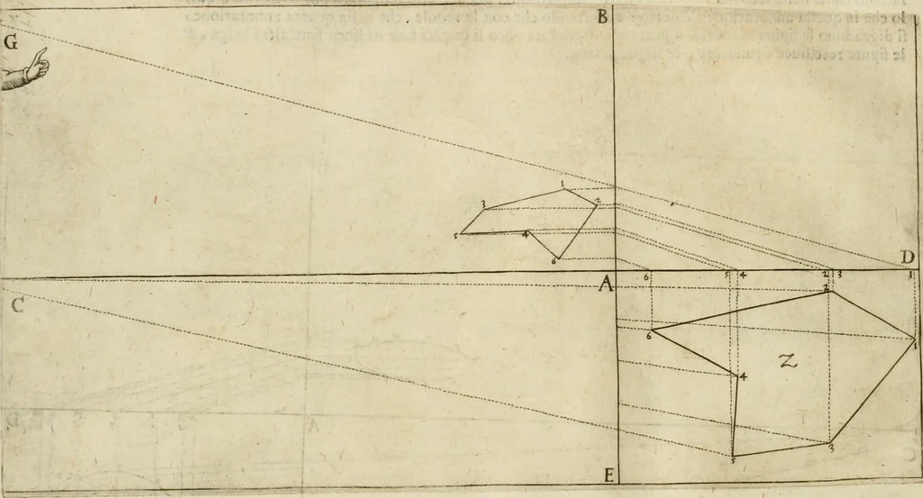An illustration from Le due regole della prospettiua pratica, 1611, leaf 89