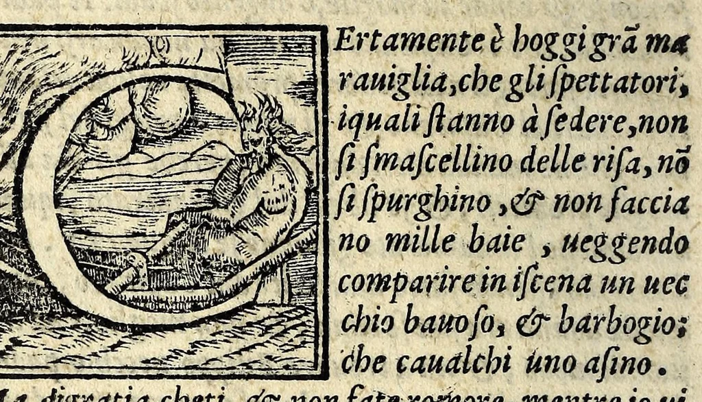 An illustration from Le dve cortigiane : comedia, 1567, leaf 12