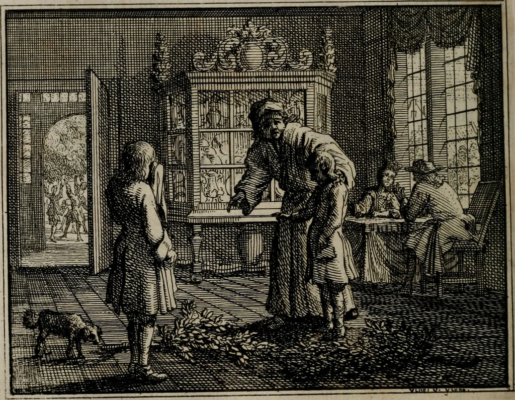 An illustration from Leerzaame zinnebeelden, 1757, leaf 129