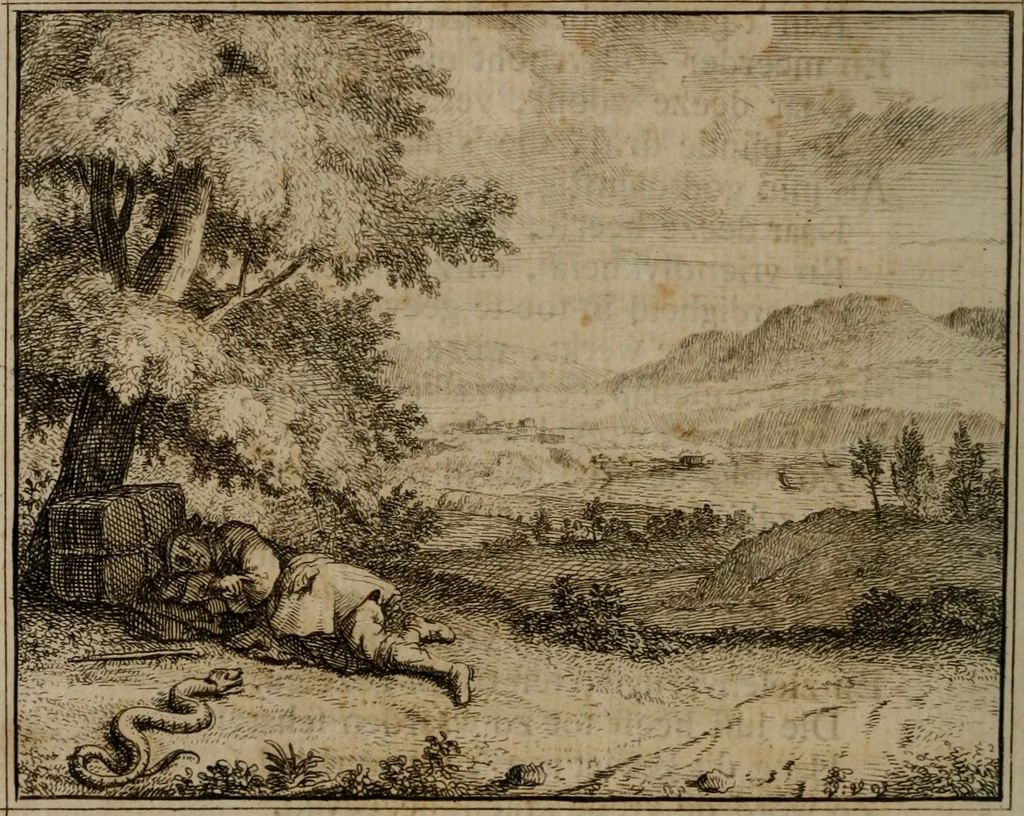 An illustration from Leerzaame zinnebeelden, 1757, leaf 329