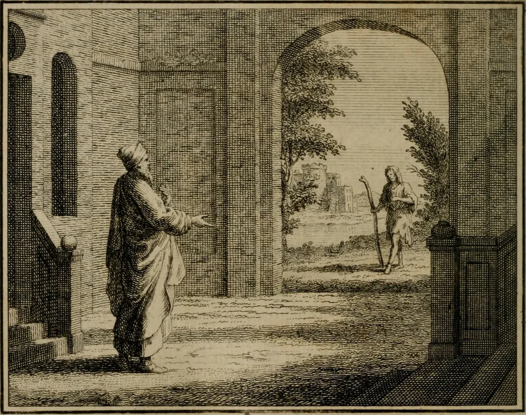 An illustration from Leerzaame zinnebeelden, 1757, leaf 455
