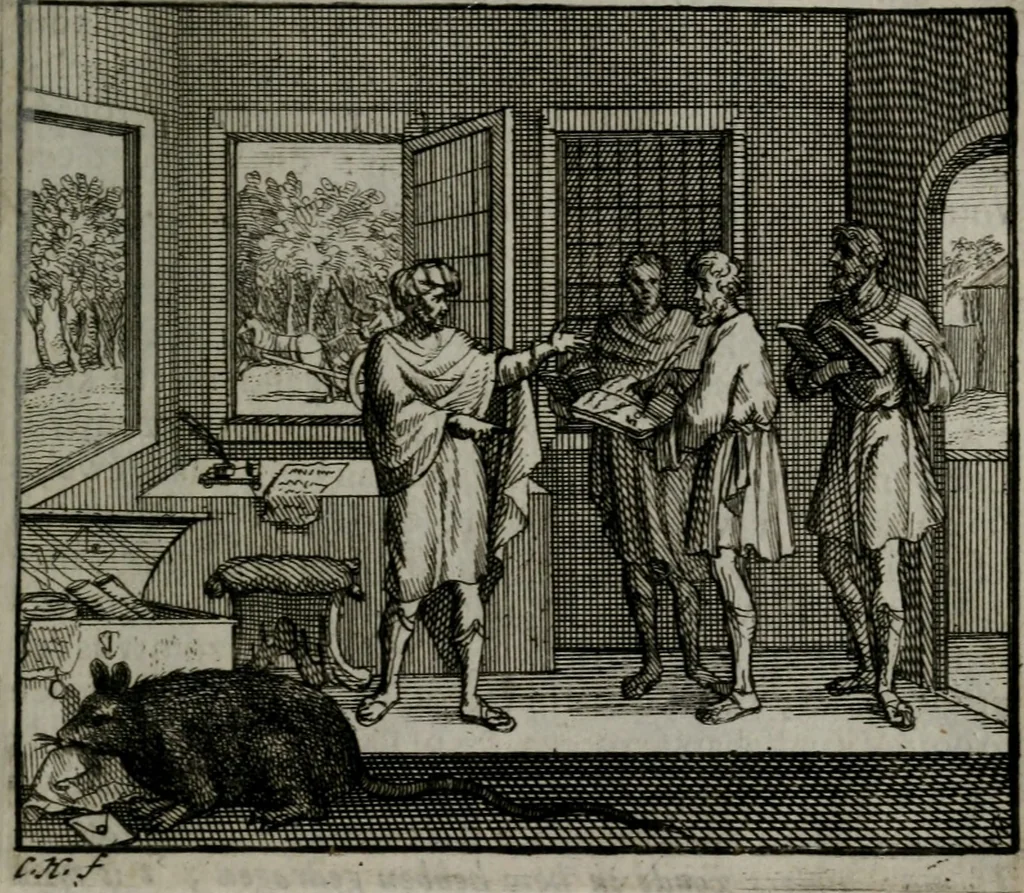 An illustration from Leerzame zinnebeelden : bestaande in christelyke bedenkingen door vergelykinge eeniger schepfelen ..., 1704, leaf 112