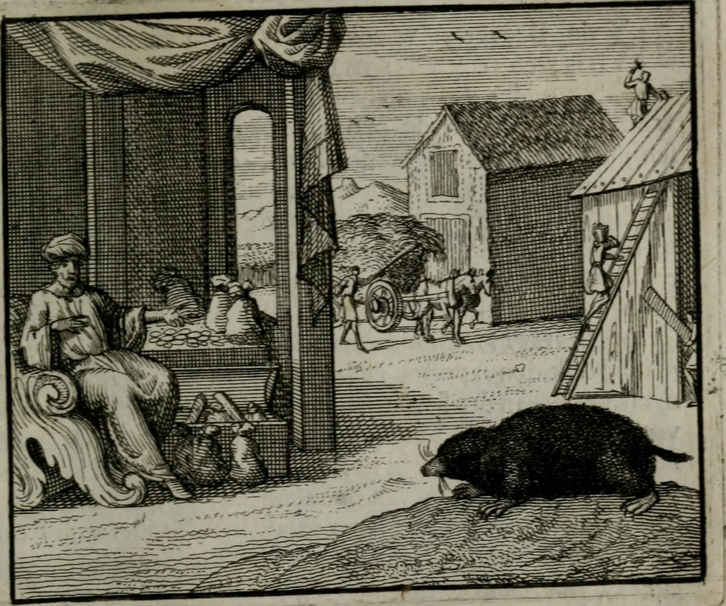 An illustration from Leerzame zinnebeelden : bestaande in christelyke bedenkingen door vergelykinge eeniger schepfelen ..., 1704, leaf 116