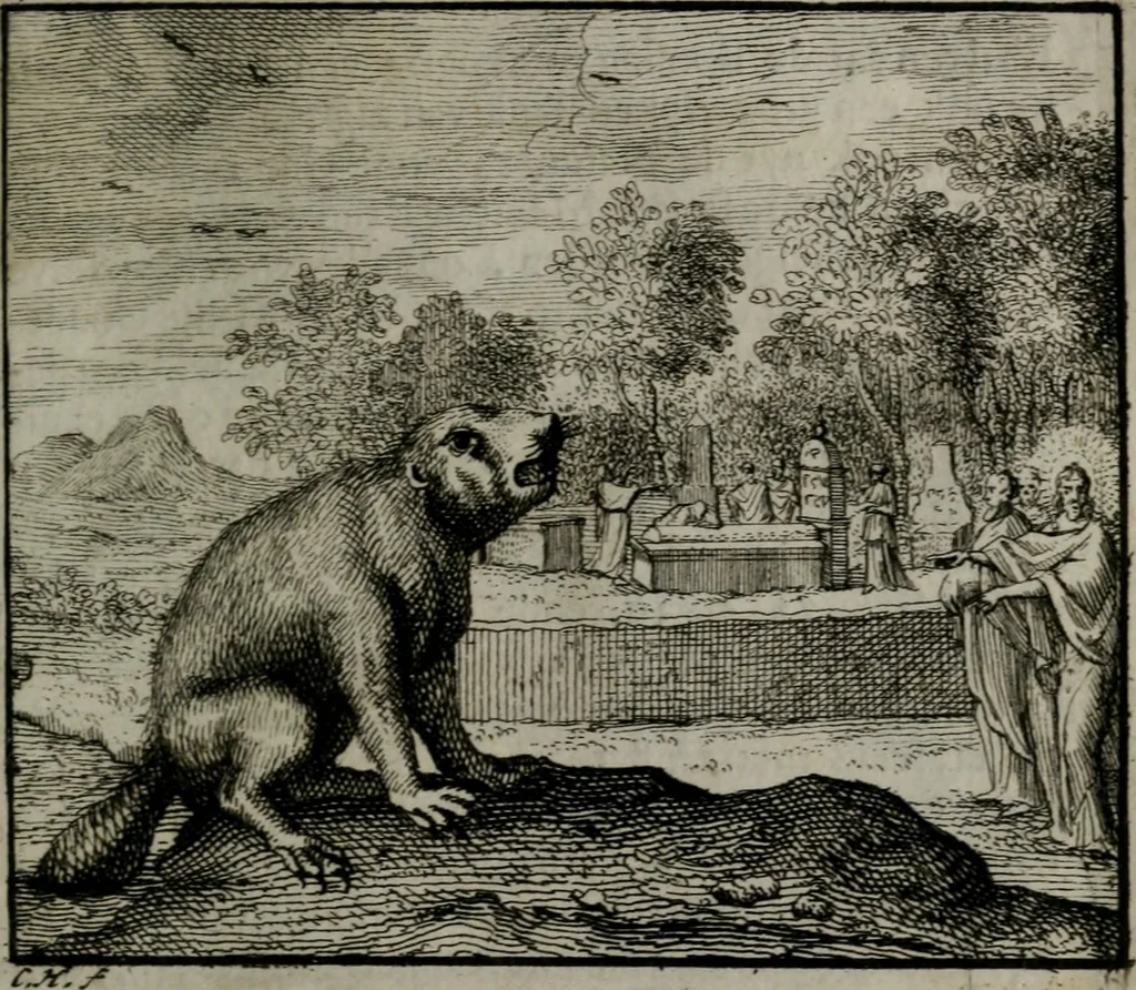 An illustration from Leerzame zinnebeelden : bestaande in christelyke bedenkingen door vergelykinge eeniger schepfelen ..., 1704, leaf 118