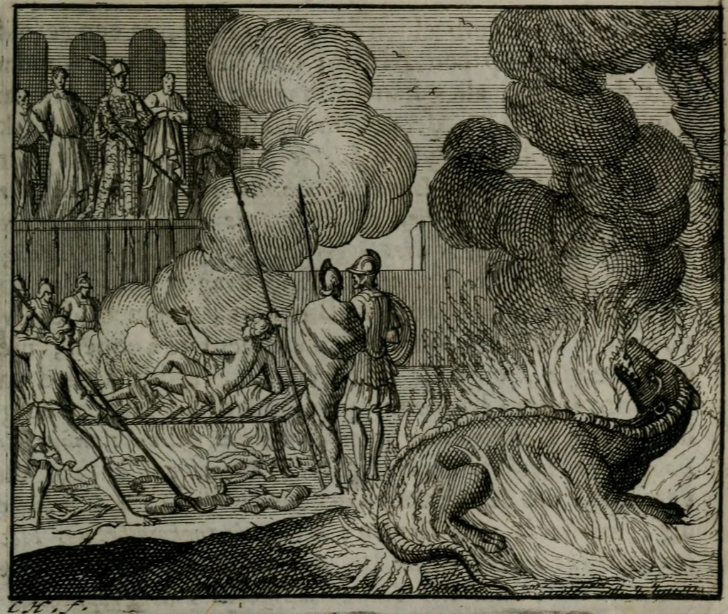 An illustration from Leerzame zinnebeelden : bestaande in christelyke bedenkingen door vergelykinge eeniger schepfelen ..., 1704, leaf 124
