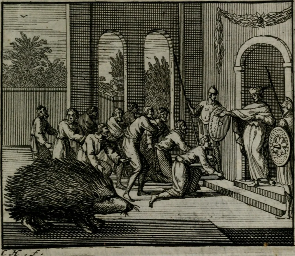 An illustration from Leerzame zinnebeelden : bestaande in christelyke bedenkingen door vergelykinge eeniger schepfelen ..., 1704, leaf 126