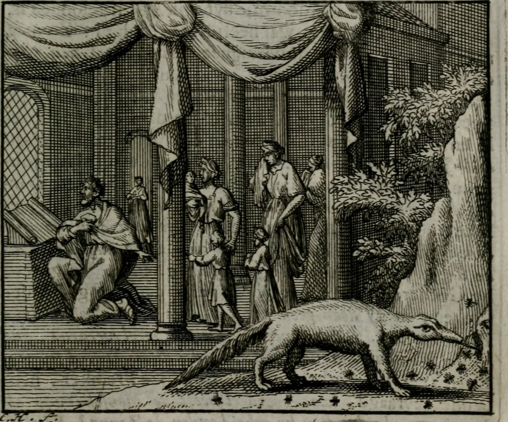 An illustration from Leerzame zinnebeelden : bestaande in christelyke bedenkingen door vergelykinge eeniger schepfelen ..., 1704, leaf 128