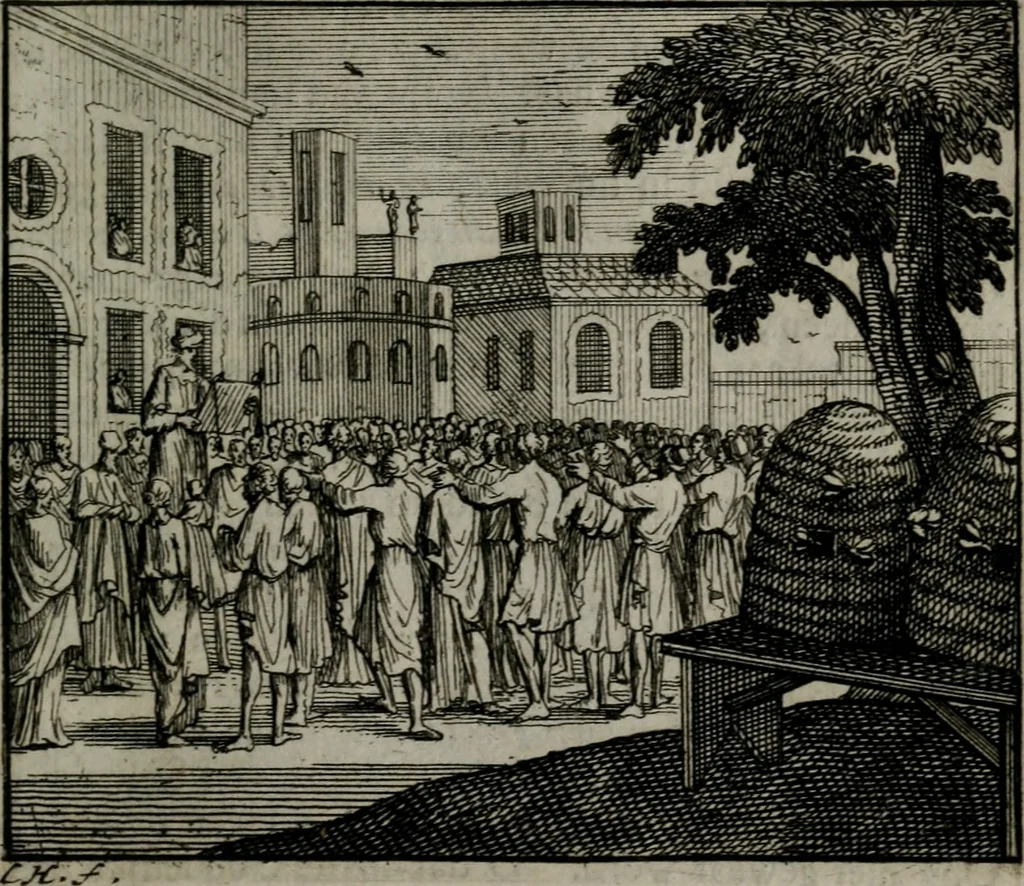 An illustration from Leerzame zinnebeelden : bestaande in christelyke bedenkingen door vergelykinge eeniger schepfelen ..., 1704, leaf 146