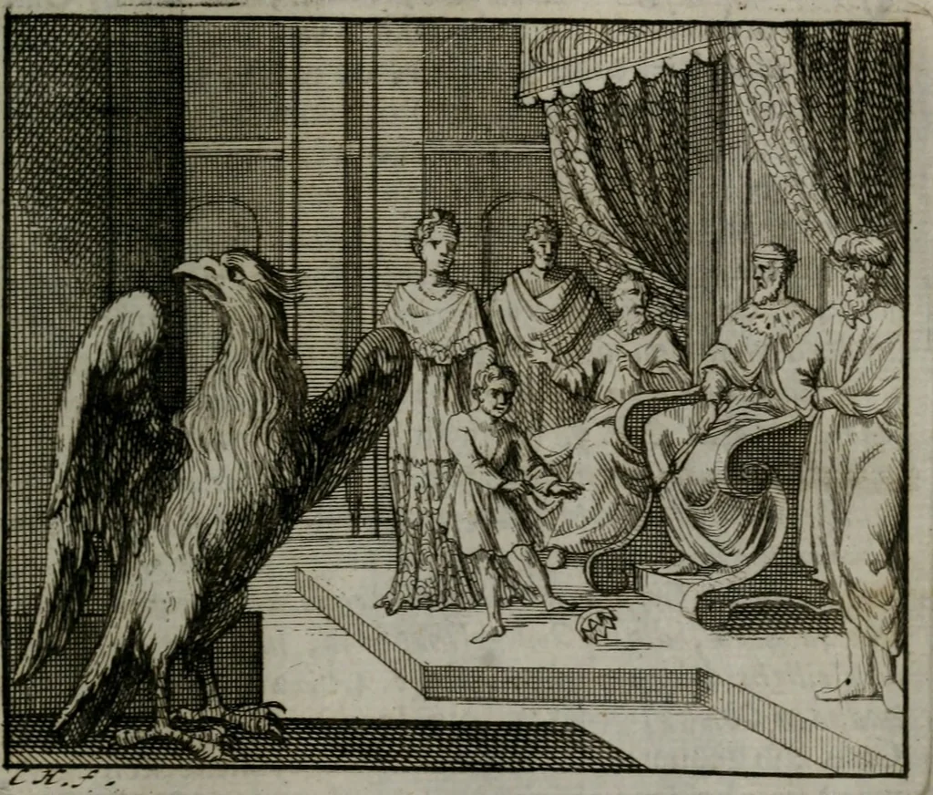An illustration from Leerzame zinnebeelden : bestaande in christelyke bedenkingen door vergelykinge eeniger schepfelen ..., 1704, leaf 166