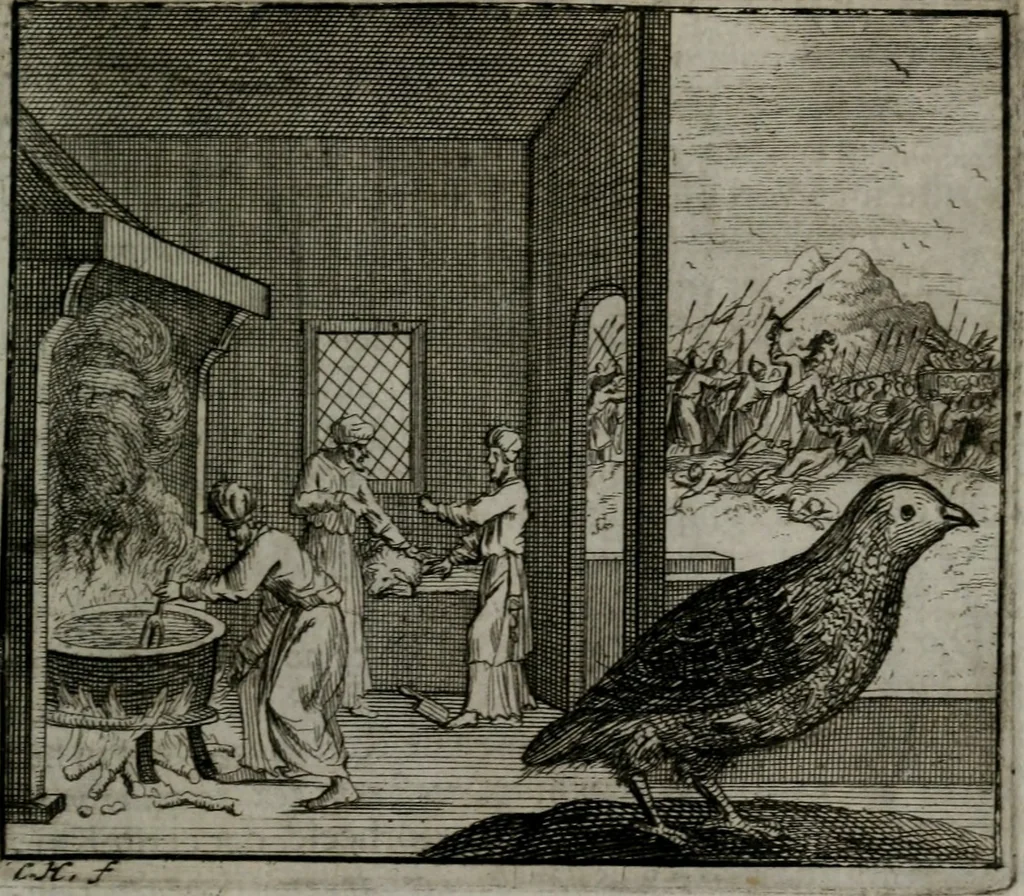 An illustration from Leerzame zinnebeelden : bestaande in christelyke bedenkingen door vergelykinge eeniger schepfelen ..., 1704, leaf 204