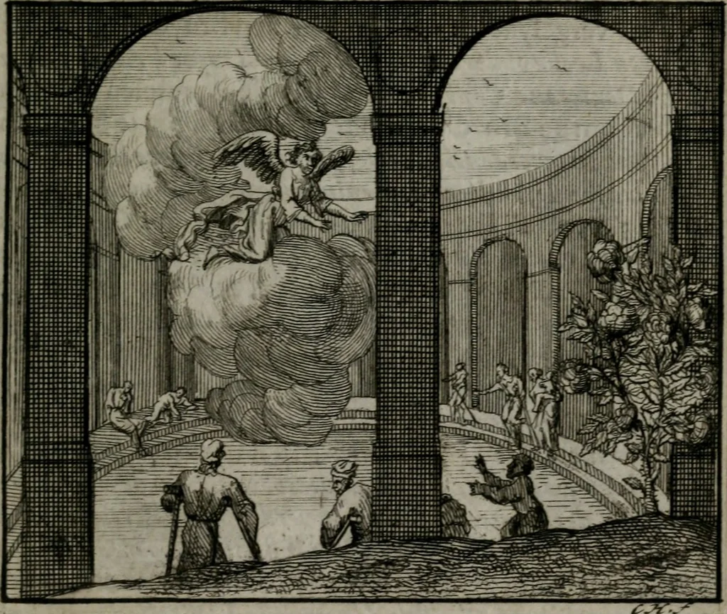An illustration from Leerzame zinnebeelden : bestaande in christelyke bedenkingen door vergelykinge eeniger schepfelen ..., 1704, leaf 244