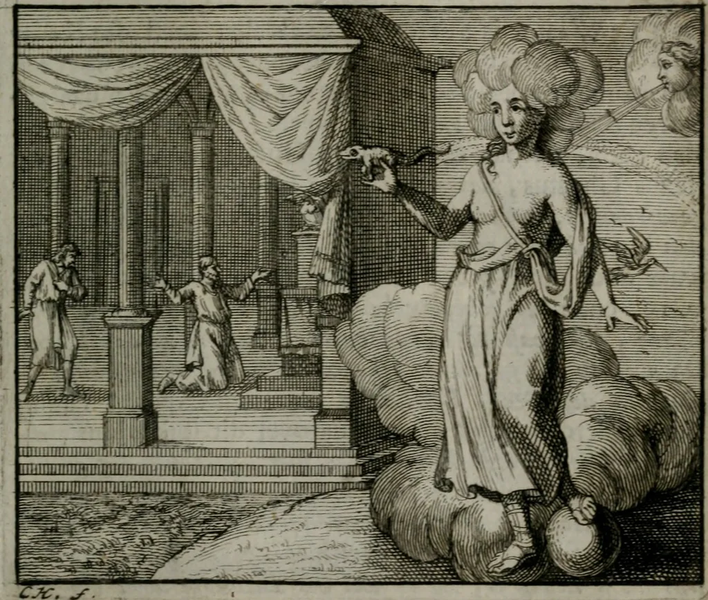 An illustration from Leerzame zinnebeelden : bestaande in christelyke bedenkingen door vergelykinge eeniger schepfelen ..., 1704, leaf 54