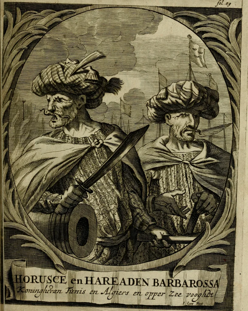 An illustration from Leeven en daden der doorluchtighste zee-helden en ontdeckers van landen deser eeuwen : beginnende met Christoffel Colombus, vinder van de nieuwe wereldt, en eyndigende met den roemruchtigen admirael M.A. de Ruyter, Ridd. &c. : vertoonende veel vreemde voorvallen, dappere verrichtingen, stoutmoedige bestieringen, en swaere zee-slagen, &c. : naeukeurigh, uyt veele geloofwaerdige schriften, en authentijcke stucken, by een gebracht, en beschreven, 1676, leaf 114