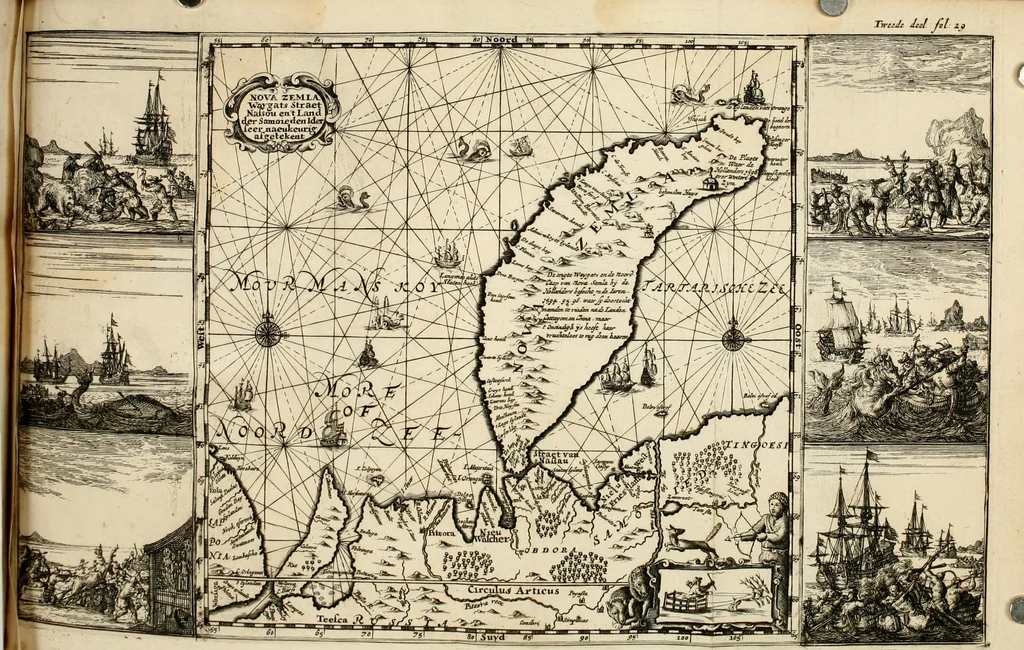 An illustration from Leeven en daden der doorluchtighste zee-helden en ontdeckers van landen deser eeuwen : beginnende met Christoffel Colombus, vinder van de nieuwe wereldt, en eyndigende met den roemruchtigen admirael M.A. de Ruyter, Ridd. &c. : vertoonende veel vreemde voorvallen, dappere verrichtingen, stoutmoedige bestieringen, en swaere zee-slagen, &c. : naeukeurigh, uyt veele geloofwaerdige schriften, en authentijcke stucken, by een gebracht, en beschreven, 1676, leaf 429