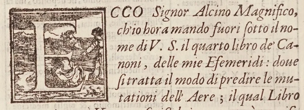 An illustration from L'efemeridi di M. Gioseppe Moleto ... per anni XVIII : lequali cominciano dall'anno corrente di Cristo Saluatore, 1563, & si terminano alla fine dell'anno 1580 : con ogni diligenza, al meridiano della magnifica & felice città di Vinegia calculate : aggiuntoui i Canoni, ò introduttioni chiarissimamente scritte in lingua italiana, & diuise in sei libri : ne' quali, oltre il modo di oprare le dette efemeridi si trattano tutte le uere regole della scienza astrologica ... --, 1563, leaf 214