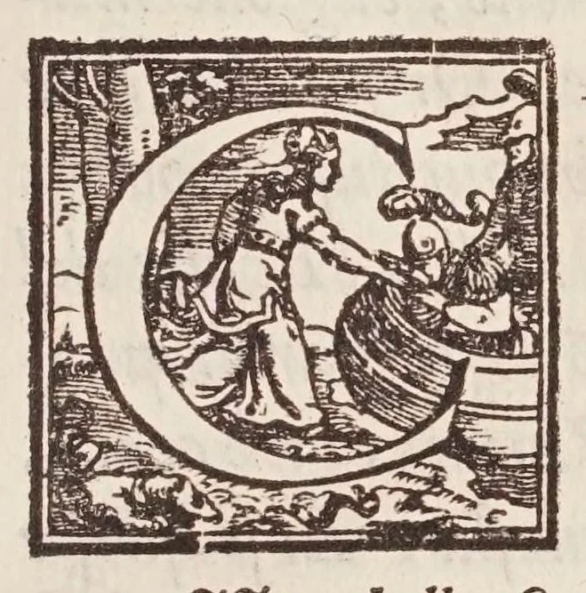 An illustration from L'efemeridi di M. Gioseppe Moleto ... per anni XVIII : lequali cominciano dall'anno corrente di Cristo Saluatore, 1563, & si terminano alla fine dell'anno 1580 : con ogni diligenza, al meridiano della magnifica & felice città di Vinegia calculate : aggiuntoui i Canoni, ò introduttioni chiarissimamente scritte in lingua italiana, & diuise in sei libri : ne' quali, oltre il modo di oprare le dette efemeridi si trattano tutte le uere regole della scienza astrologica ... --, 1563, leaf 9