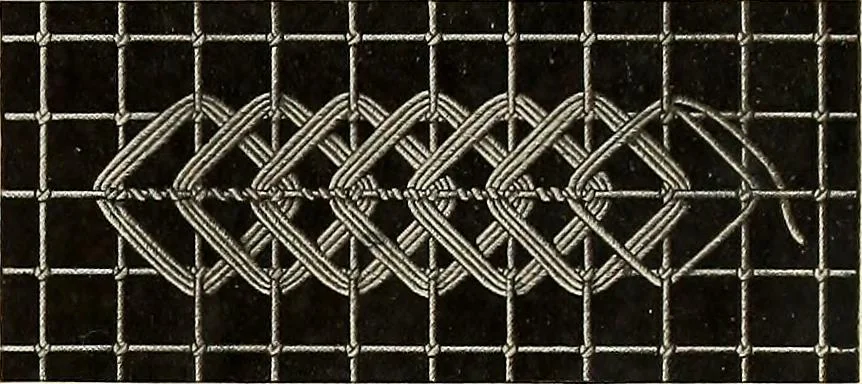 An illustration from Le filet-guipure, 1870, leaf 14