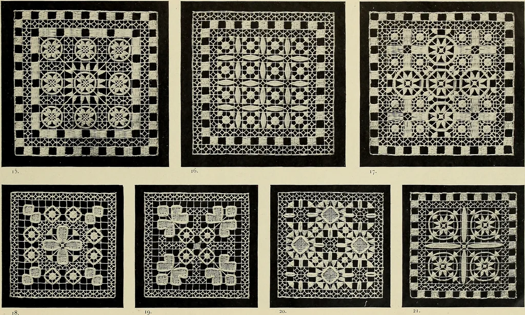 An illustration from Le filet-guipure, 1870, leaf 18