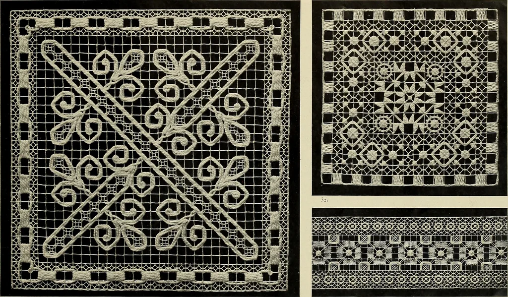 An illustration from Le filet-guipure, 1870, leaf 20