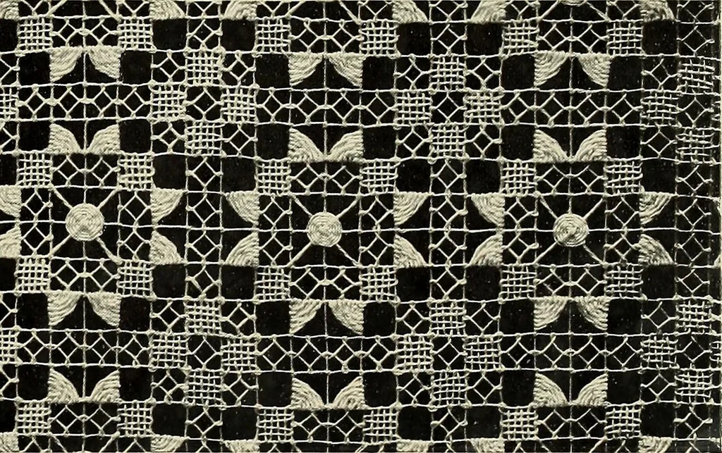 An illustration from Le filet-guipure, 1870, leaf 22