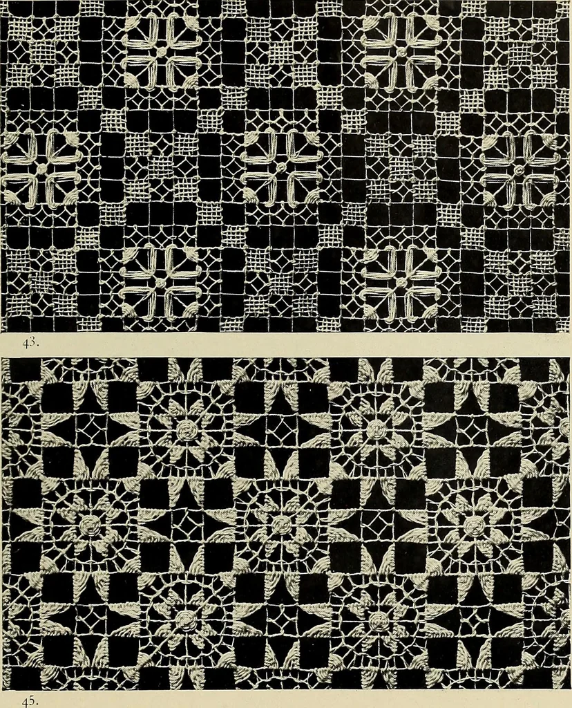 An illustration from Le filet-guipure, 1870, leaf 24