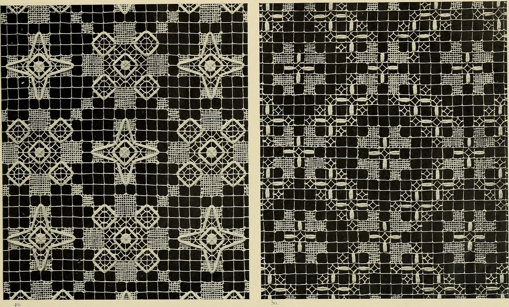 An illustration from Le filet-guipure, 1870, leaf 26