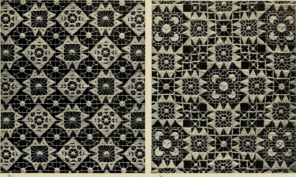An illustration from Le filet-guipure, 1870, leaf 28