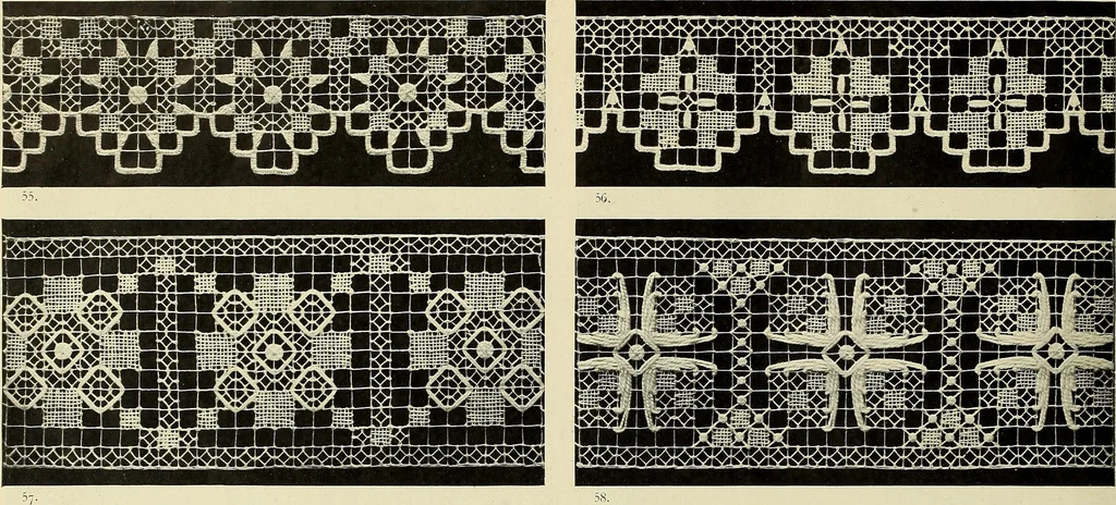 An illustration from Le filet-guipure, 1870, leaf 29