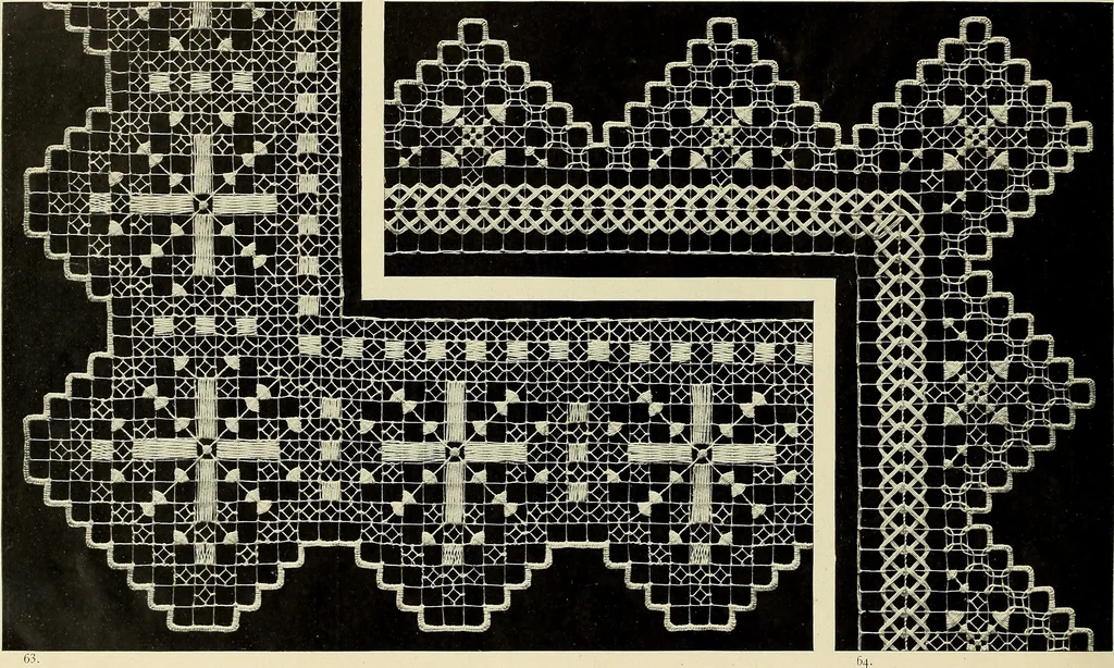 An illustration from Le filet-guipure, 1870, leaf 31