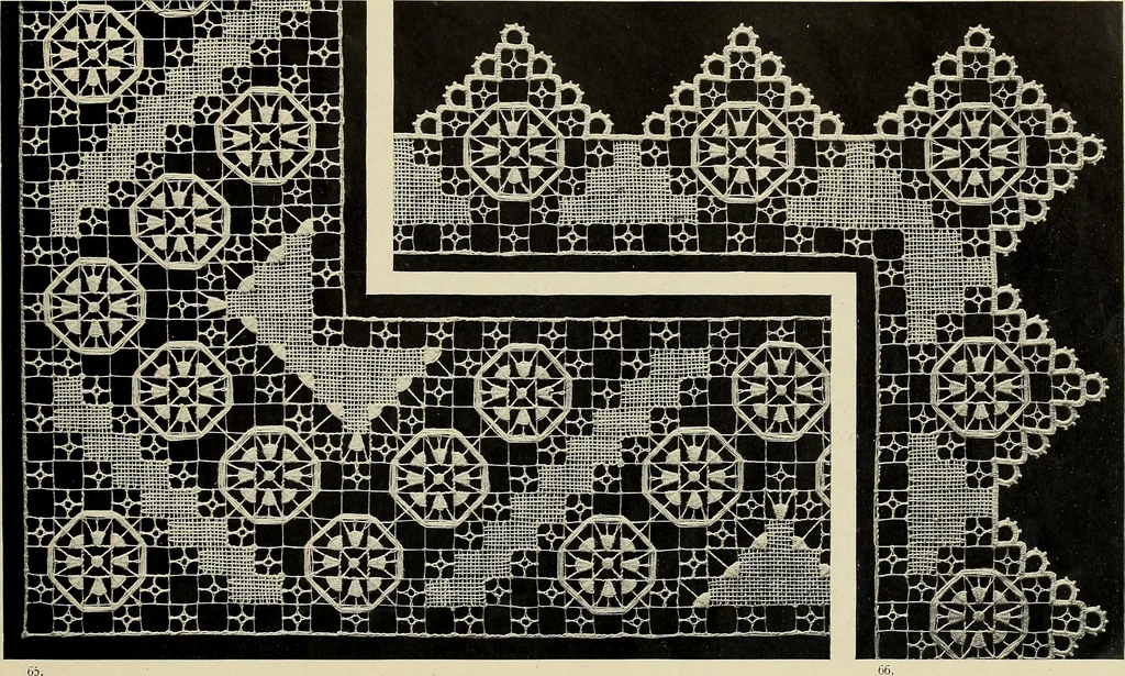 An illustration from Le filet-guipure, 1870, leaf 32