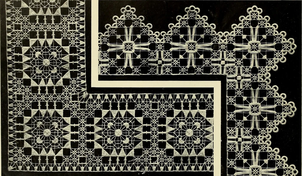 An illustration from Le filet-guipure, 1870, leaf 33