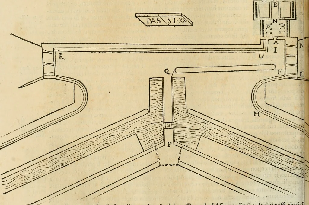An illustration from Le fortificationi di Buonaiuto Lorini, nobile fiorentino ... : con l'aggiunta del sesto libro doue si mostra, con la scienza e con la pratica, l'ordine di fortificare le città & altri luoghi, con tutti gli auuertimenti, che più possono apportar benficio per la sicurtà delle fortezze .., 1609, leaf 141